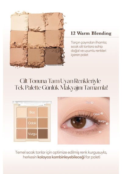 Dasique 3 Farklı Mat Dokuda Renk Seçenekleri Sunan Far Paleti Shadow Palette 12 Warm Blending 12 Warm Blending