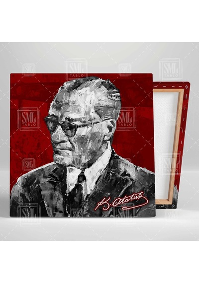 Mustafa Kemal Atatürk Imzası Beşiktaş Kanvas Tablo 80 X 80 Cm