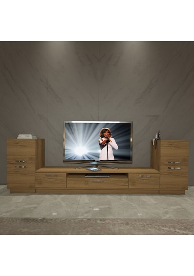Decoraktiv Trio On2 Mdf Tv Ünitesi Tv Sehpası - Naturel Pera