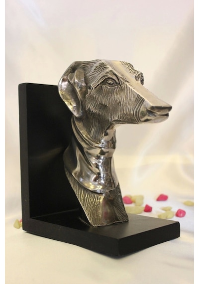 Kitap Tutucu Köpek Figürlü Metal Kitap Tutacağı Tazı Çifti