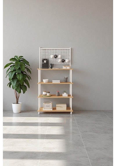 Çevir Kur Atlantik Çam 4 Raflı Beyaz Kahve Köşesi Dolabı Mutfak Düzenleyici, Stand, 71x167x35 Cm Atlantik Çam Çevir Kur Atlantik Çam 4 Raflı Beyaz Kahve Köşesi Dolabı Mutfak Düzenleyici, Stand, 71x167x35 Cm Atlantik Çam