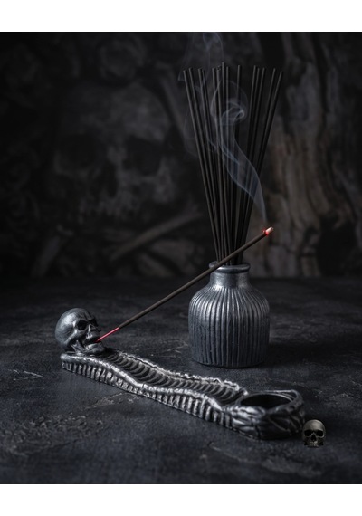 Tedisanat Gotik İskelet Temalı Kuru Kafa Çubuk Tütsü Kayığı