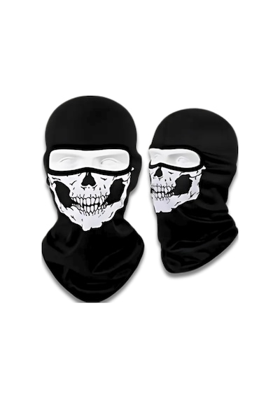 Forte Gt Kuru Kafa Balaklava - Ghost Maske Siyah Beyaz