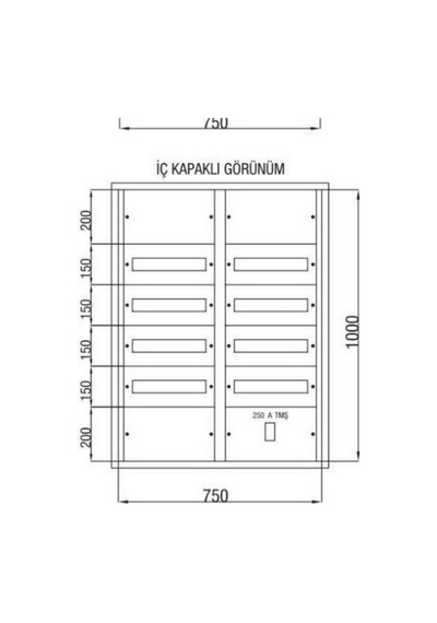 Çetinkaya 75x100x16,5 120 Ad. Sigorta + 125 A Kompak + Klemens Yeri Mevcut