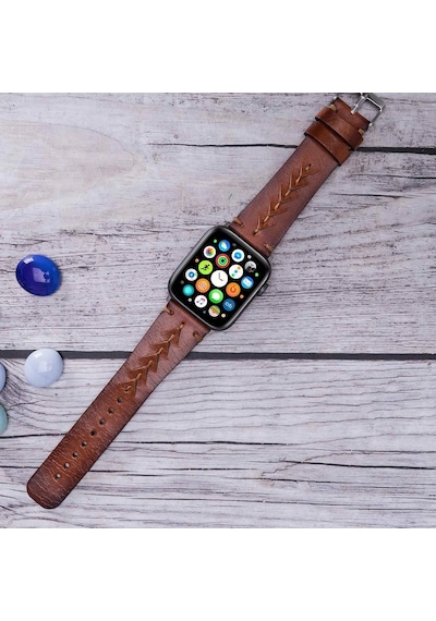 Apple Watch Uyumlu Deri Kordon 42-44-45mm Rst2ef Boras