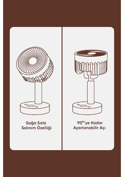 Fressi Jaf17 Taşınabilir Masaüstü Bej Usb Fan