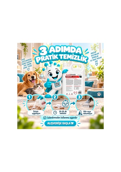Remuvr 5 Kg Enzimatik Leke Ve Koku Giderici İnsan, Kedi Köpek İdrarı, Kusmuk, Kahve Halı Koltuk Kumaş