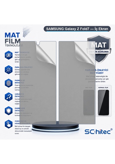 Samsung Galaxy Z Fold7 Uyumlu İç Ekran Mat Hidrojel Koruyucu