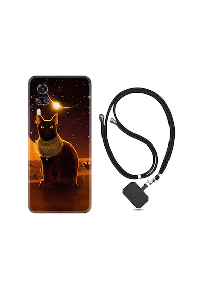 Vivo Y51 Kılıf Boyun Askılı Kraliçe Kedi 1873