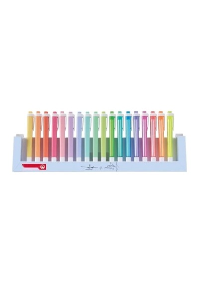 Neon Ve Pastel Renkli İşaretleme Kalemi - 18 Renk 124-Pembe