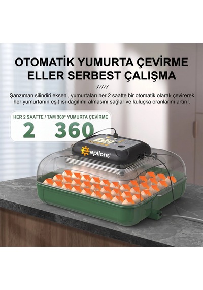 Kuluçka Makinesi Tam Otomatik 110 Yumurta Kapasiteli - Su Pompalı Ve Yedek Motorlu Bx-316434