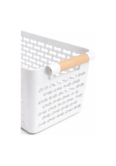 İndecor Houseware 2 Adet Çok Amaçlı Plastik Tutacaklı Organizer Sepet Dolap İçi Çekmece Düzenleyici - Beyaz