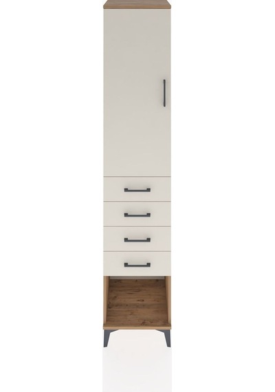 Hyperion Dolap 2 Raflı 4 Çekmeceli Tek Askılı 44x44x221 Çam-aytaşı Atlas Çam