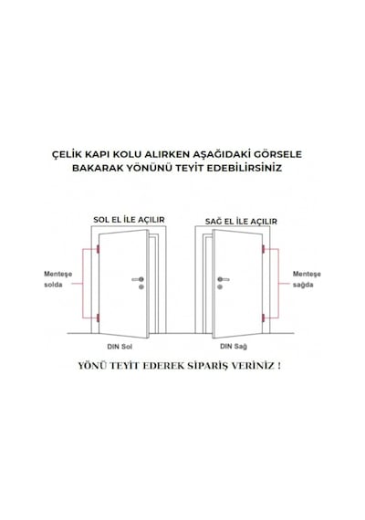 Özen Trim Titanyum Lüx Aynalı Yale Çelik Kapı Kolu Sol Basar Tek Yön