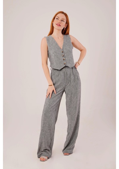 Defymoda Kırçıllı Desen Antrasit Takım Antrasit
