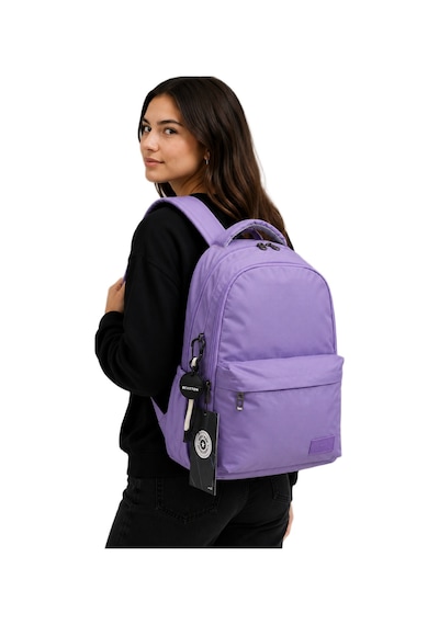 Lila Unisex Okul Çantası Su Geçirmez Kumaş Unisex Okul Sırt Çantası 2200 Lila
