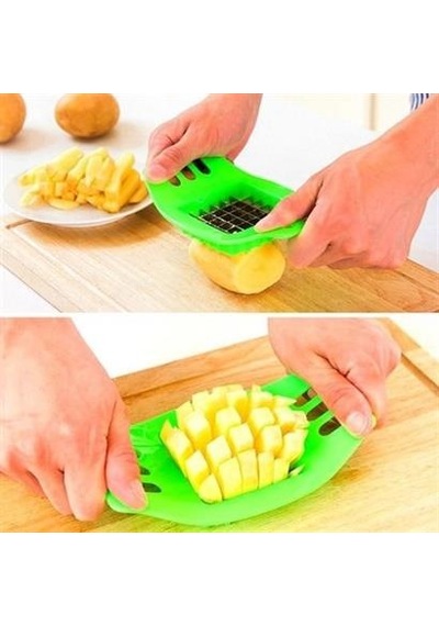 Kare Dizayn Pratik Kolay Patates Dilimeme Aleti Aparatı Bıçağı Çok Renkli