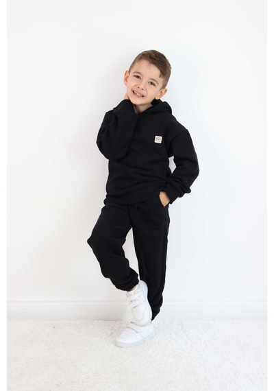 Miababy Unisex Kapşonlu Eşofman Takımı Siyah