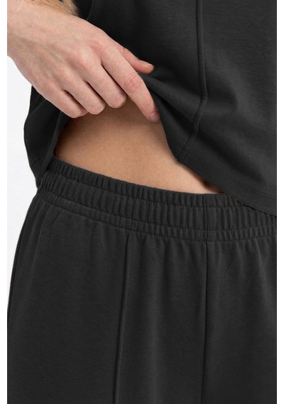 Cottonhıll Premium - Sway Collection Siyah Modal Nervür Dikiş Detay Kadın Eşofman Takımı