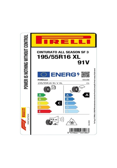 Pirelli 195/55R16 91V SF3 Cinturato All Season Dört Mevsim Lastiği 2025
