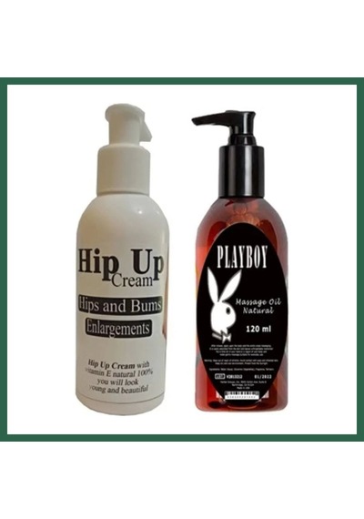Bezos Hipup Hip Cream Kalça Vücut Kremi 120 Ml+playboy Masaj Yağı 120 Ml Bzs01