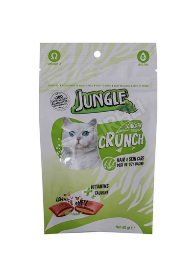 4 Adet Jungle Kedi Ödül Deri Tüy Bakımı 60 Gr Crunch