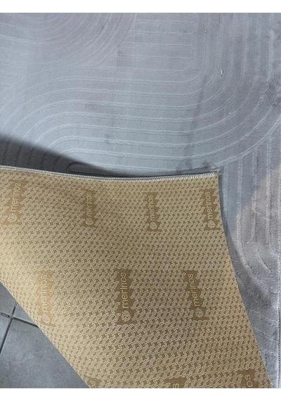 Halıcılık Merinos Jonas Gri Modern Makinede Yıkanabilir Kaymaz Taban Salon Hol, Koridor Mutfak Yıkanabilir Jel Kesme Yolluk