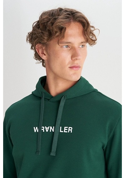 Wrangler Regular Fit Kapüşonlu Erkek Sweatshirt W2520122300 Yeşil