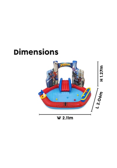 Bestway Spider Man Şişirilebilir Oyun Merkezi 2,11 M X 2,06 M X 1 Çok Renkli