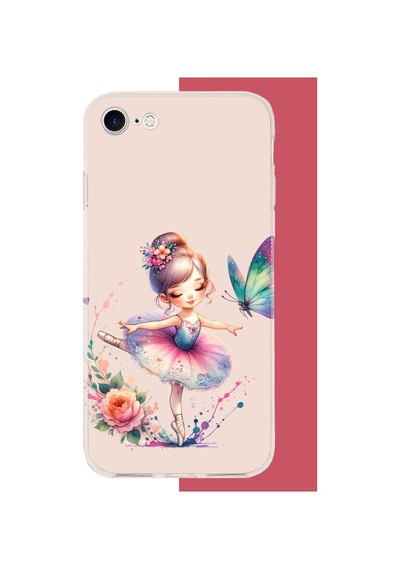 İphone 7-8-se 2020 Uyumlu Minik Balerin1 Uv Baskılı Silikon Kılıf Renkli