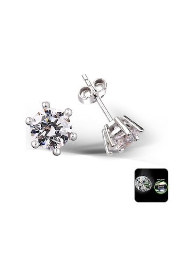 Kuyumcudukkani 4mm Zirconia Taşlı"tektaş"küpe- 32115-w-w Beyaz