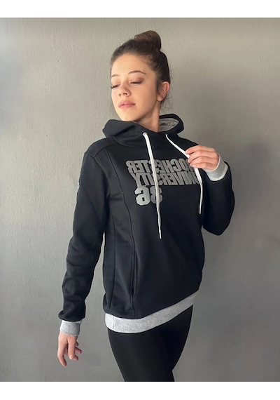 Kapşonlu Siyah Unisex Sweat Siyah