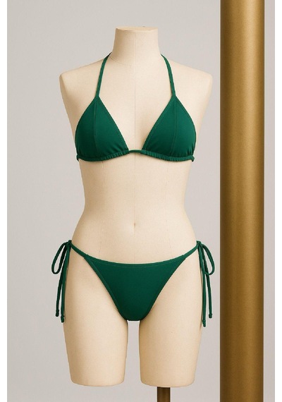 Modi Kadın Yeşil Yandan Ve Boyundan Bağlamalı Bikini Mayo Takımı