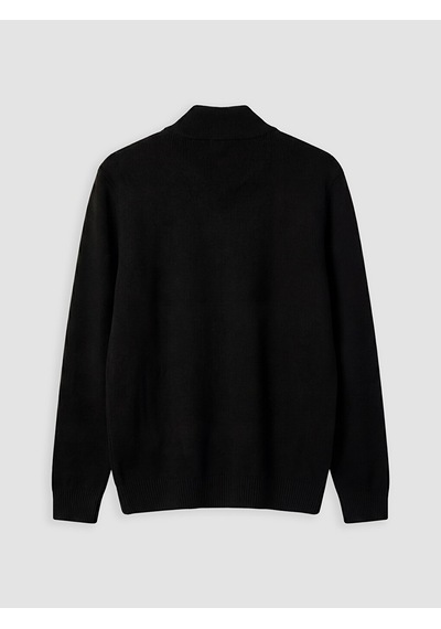 Lcwaıkıkı Classic Siyah Regular Fit Dik Yaka Erkek Triko Hırka