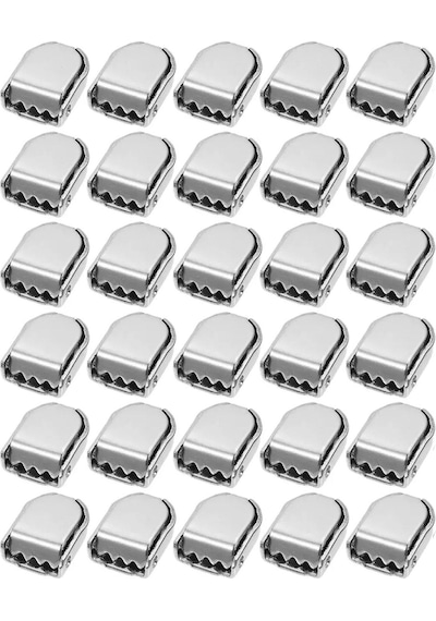 Ayakkabı Bağcık Klipsi Gümüş Metal 30 Adet Gümüş