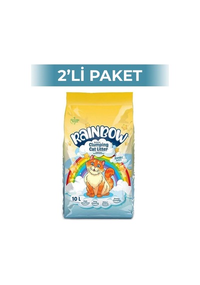 Rainbow Parfümlü Topaklaşan Bentonit Kedi Kumu 2 x 10 L