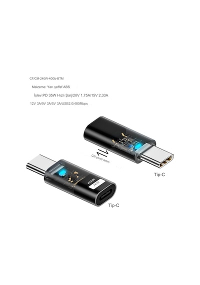 Livx Type C To Type C Usb3.2 240w 40gbps 8k Hızlı Şarj Veri Ve Görüntü Aktarımı Çevirici Adaptör Otg Sku: Smg8690010139252