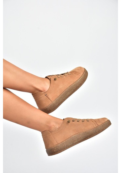 Fox Shoes V999060501 Taba Hakiki Deri Nubuk Kadın Spor Ayakkabı Sneakers Taba-nubuk
