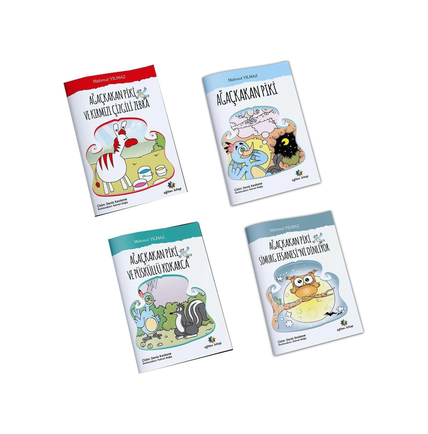 4 - 6 Yaş Ağaçkakan Piki Okuma Seti - 4 Kitap - Renkli İçerik