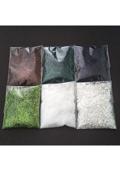 Toz Sim Glitter Epoksi Reçine Nail Art 15 Gram X 6 Renk 90 Gr