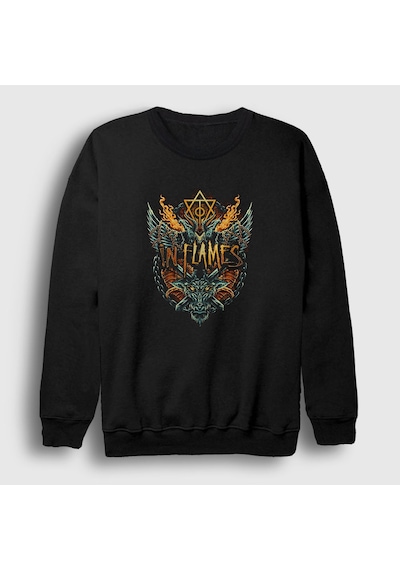 Presmono Unisex Goat In Flames Sweatshirt Siyah