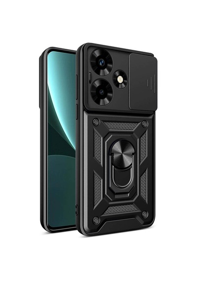 İnfinix Hot 30 İle Uyumlu Kılıf Magnetik Standlı Kamera Korumalı Sürgülü Kapak