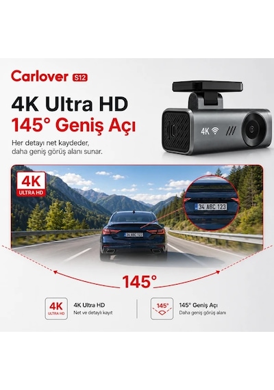 Carlover S12 4K Araç Kamerası
