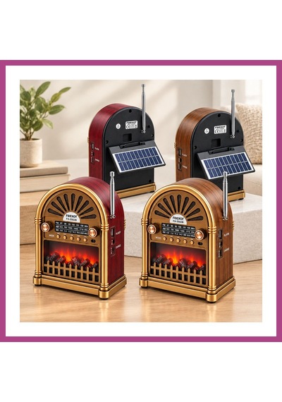 Gees Global Solar Şarjlı Retro Bluetooth Radyo Hoparlör - Am/fm/sw, Usb/type-c Gbzs