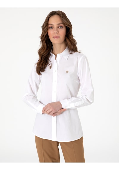 Pierre Cardin Kadın Beyaz Gömlek Desenli 50313589-vr013 Beyaz