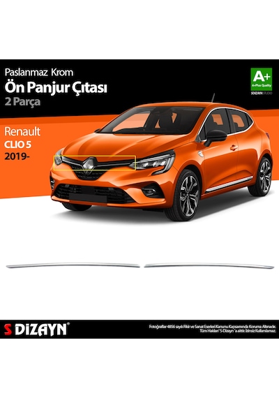 S-Dizayn Renault Clio 5 Krom Ön Panjur 2 Prç. 2019 ve Üzeri