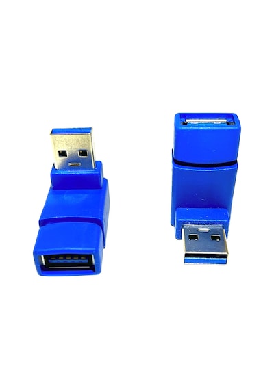 USB 3.0 Erkek - Dişi 90 Derece Uzatma Adaptörü USB 3.0 Dirsek 90