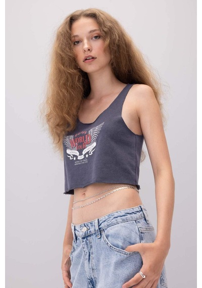 DeFacto Loose Fit Baskılı U Yaka Atlet D3595AX24HSAR191