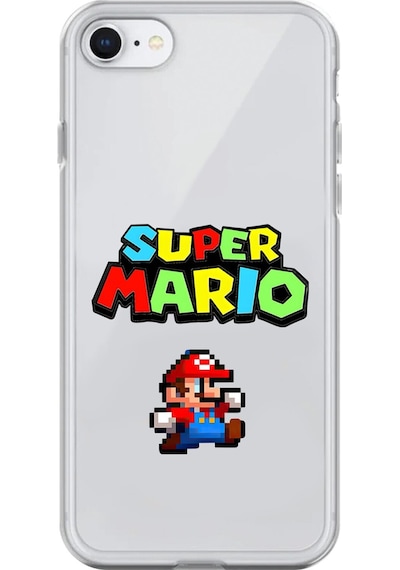 Apple Uyumlu iPhone 6s Şeffaf Kılıf 2 Mario Tasarımlı