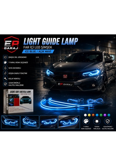 Far İçi Mavi Led Lıght Guıde Lamp Ice Blue Mavi Far İçi Led Seti 0